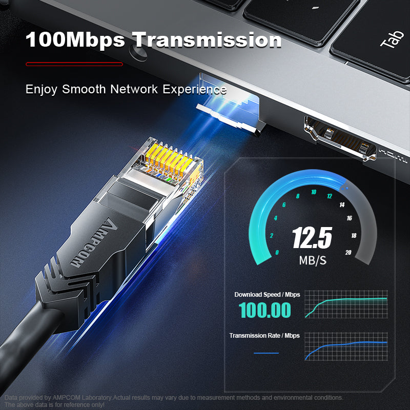 AMPCOM CAT5e câble de patch réseau PVC non blindé (UTP) pour la maison ou le centre de données