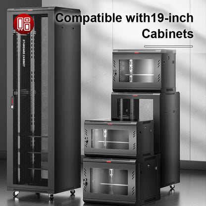 AMPCOM Coupler Patch Panel, 48-Port, 1RU, CAT6/CAT6a/CAT7 STP Pass-Through Tool-free termination Rackmount EDF